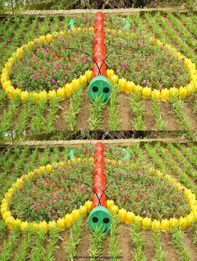 Ottime idee! Giardino artistico e colorato di bottiglie di plastica