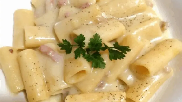 Paccheri con crema di patate e pancetta