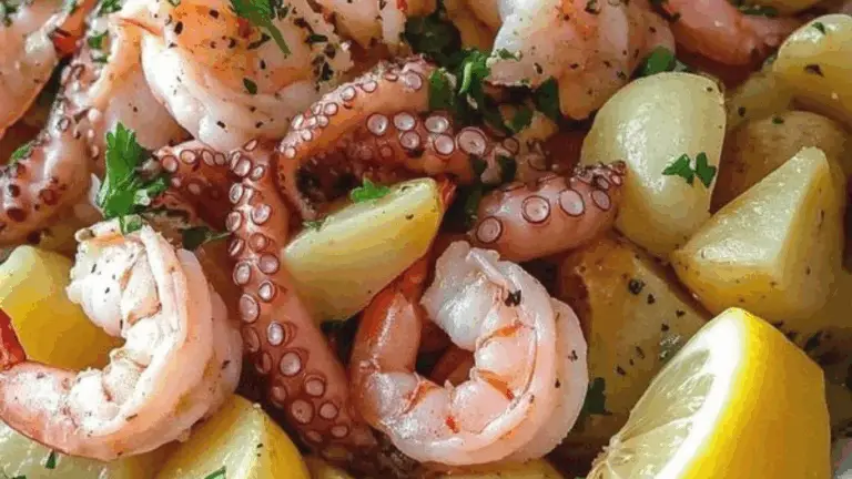 Mezze Maniche con Polpo, Patate e Prezzemolo