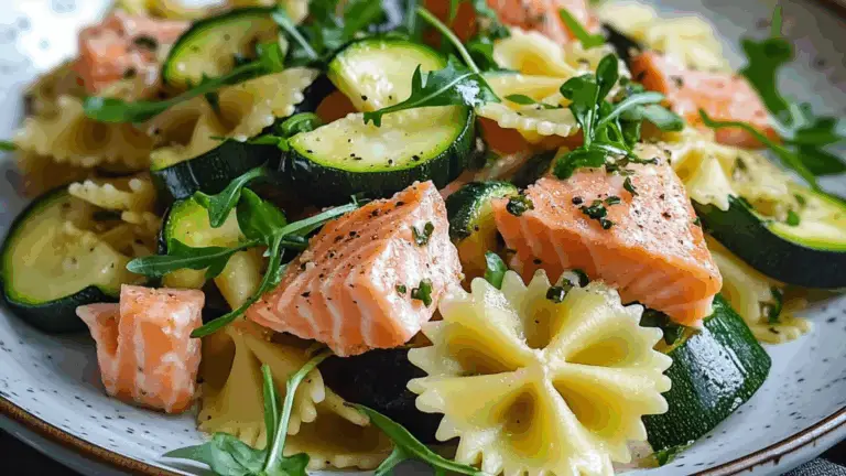 Pasta Fredda con Zucchine Grigliate, Salmone Affumicato e Rucola