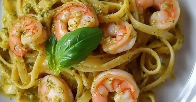 Linguine Integrali al Pesto di Zucchine con Gamberoni Scottati