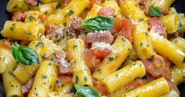 Rigatoni alla Pancetta con Pomodorini e Basilico: Un Primo Piatto Ricco di Gusto