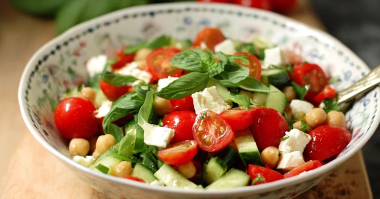 Insalata di Ceci, Cetrioli e Feta – Fresca, Proteica e Facile da Preparare!
