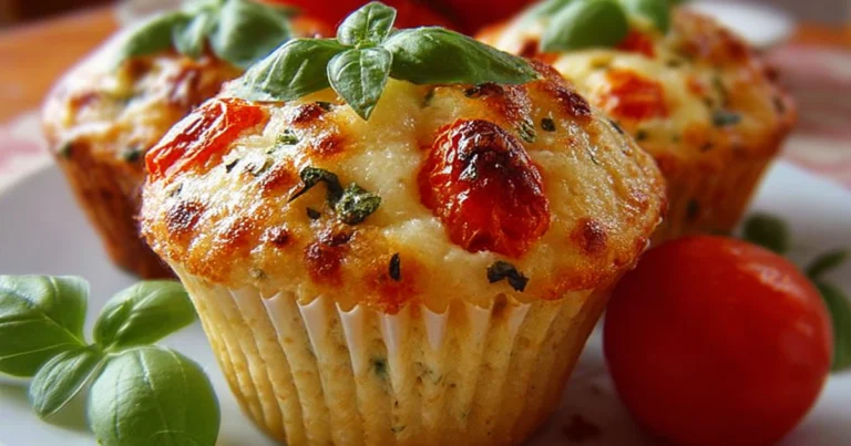 Muffin Salati al Pomodoro, Mozzarella e Basilico: La Ricetta Mediterranea che Conquista