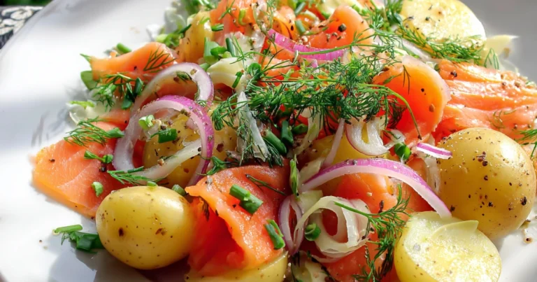 Insalata nordica estiva con salmone affumicato e patate
