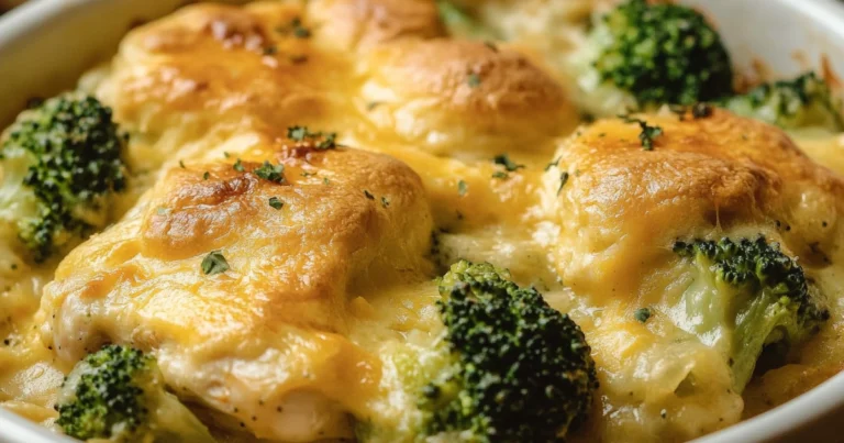 Casseruola Broccoli, Pollo e Biscotti al Cheddar: Comfort Meal in una Teglia