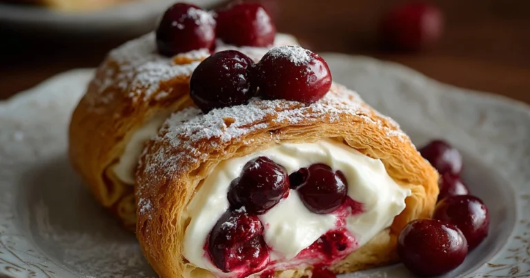 Rotolo di Sfoglia Goloso con Crema Panna, Mascarpone e Ciliegie: Il Dolce Perfetto per Ogni Occasione