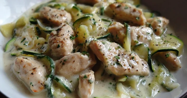 Straccetti di pollo con zucchine e crema al latte  Un secondo piatto veloce, cremoso e irresistibile