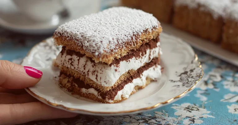 Torta fredda al caffè e cioccolato con Pavesini