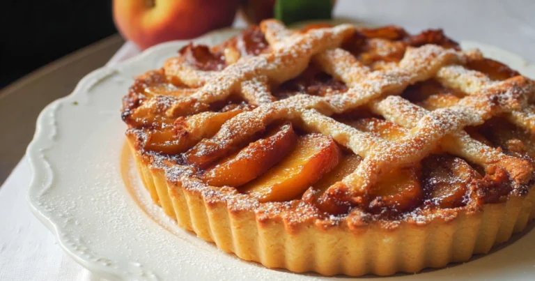 Crostata di pesche noci: ricetta tradizionale con frutta caramellata