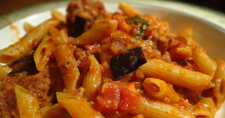 Penne salsicce e melanzane: ricetta cremosa e saporita della tradizione italiana