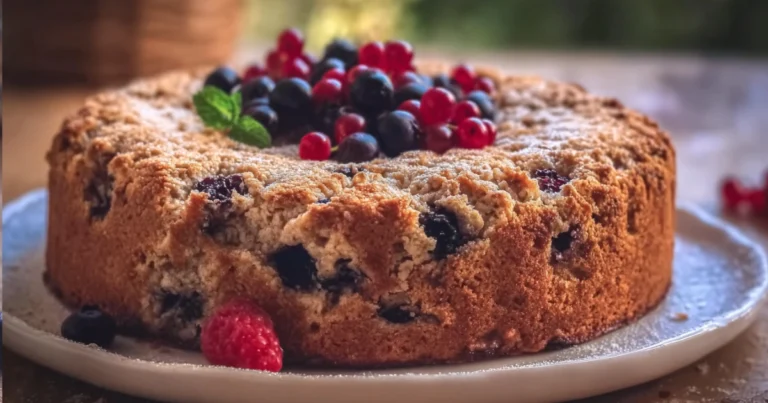 Torta di farina d’avena con mele e mirtilli rossi: soffice, nutriente e golosa