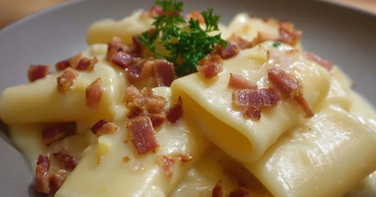Paccheri con Crema di Patate e Pancetta Croccante: Un Piatto da Gustare con Gusto e Tradizione