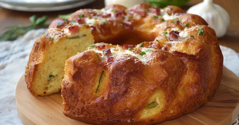 Ciambella Salata con Prosciutto Cotto, Mozzarella e Parmigiano