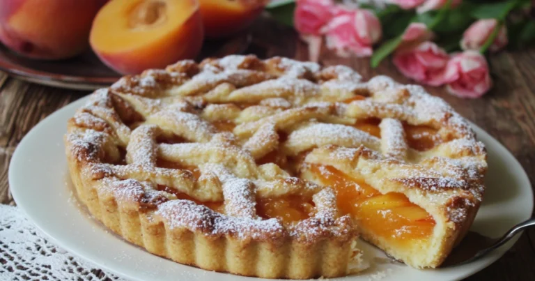 Crostata con Pesche Caramellate e Crema: Ricetta Classica Estiva
