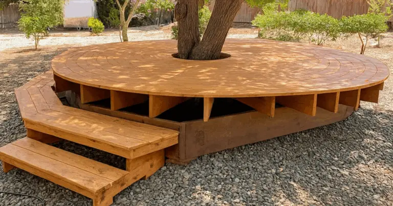 Piattaforma circolare intorno all’albero: guida completa per un angolo relax in giardino