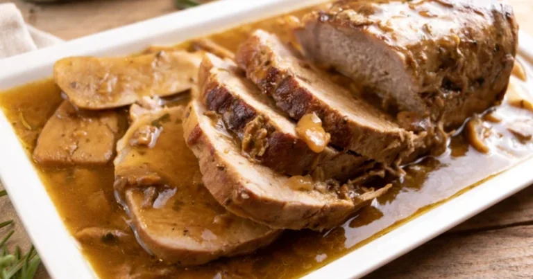 Arrosto di lonza di maiale ai funghi in pentola: secondo cremoso, economico e senza glutine