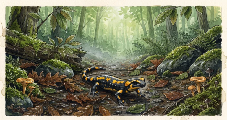 Salamandra pezzata dopo la pioggia: perché la sua presenza è un buon segnale ambientale