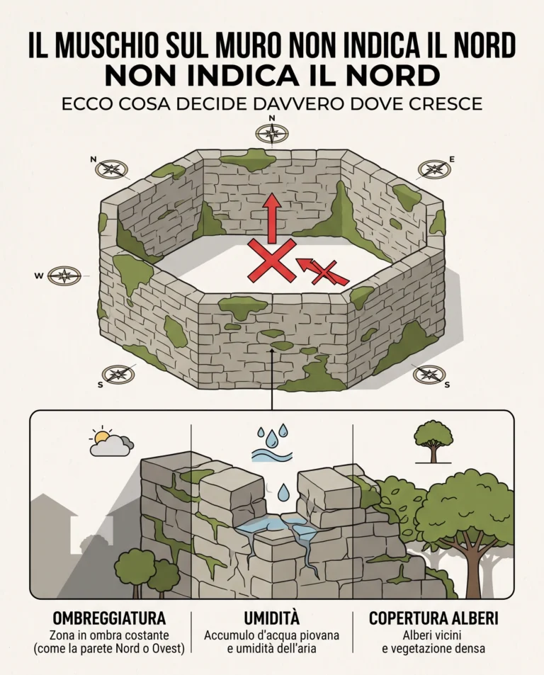 Il muschio indica davvero il nord? La verità su uno dei falsi miti più diffusi