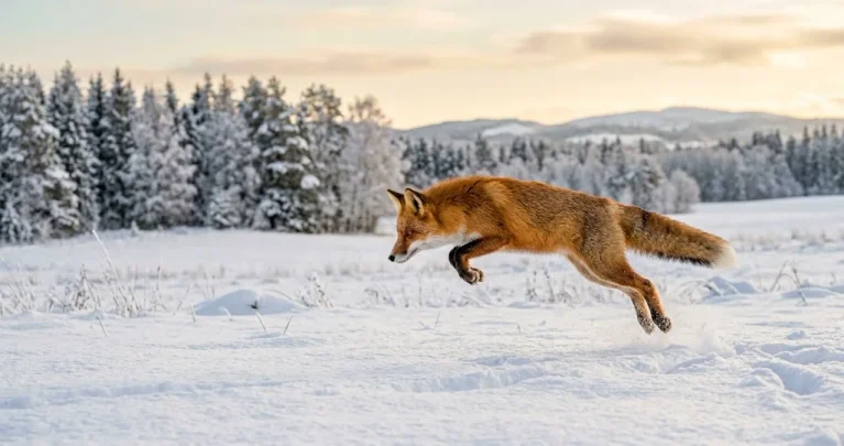 Il salto della volpe nella neve: come caccia e cosa dicono gli studi sul campo magnetico