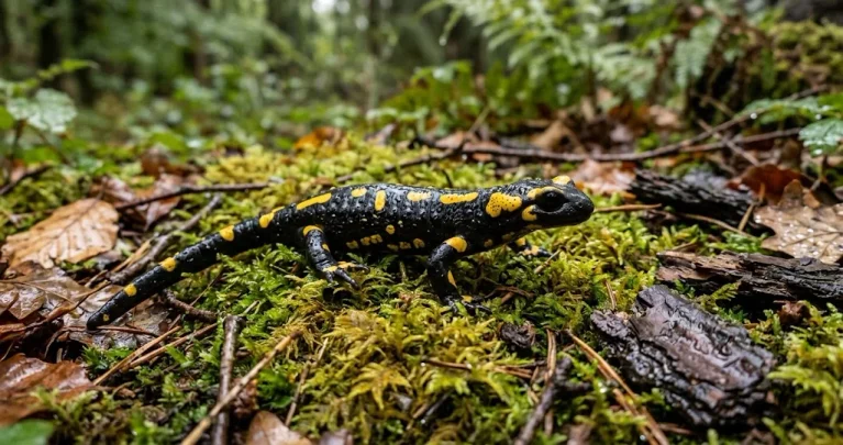 Salamandra pezzata: perché esce dopo la pioggia e cosa significano i suoi colori