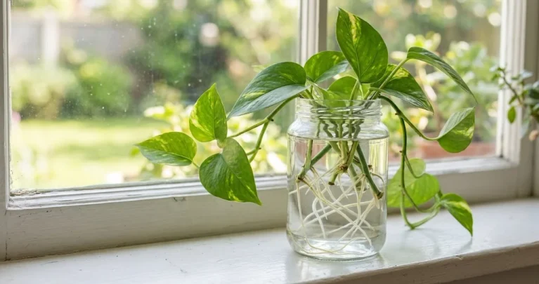 Come moltiplicare il pothos in acqua: talea, radici e rinvaso passo per passo