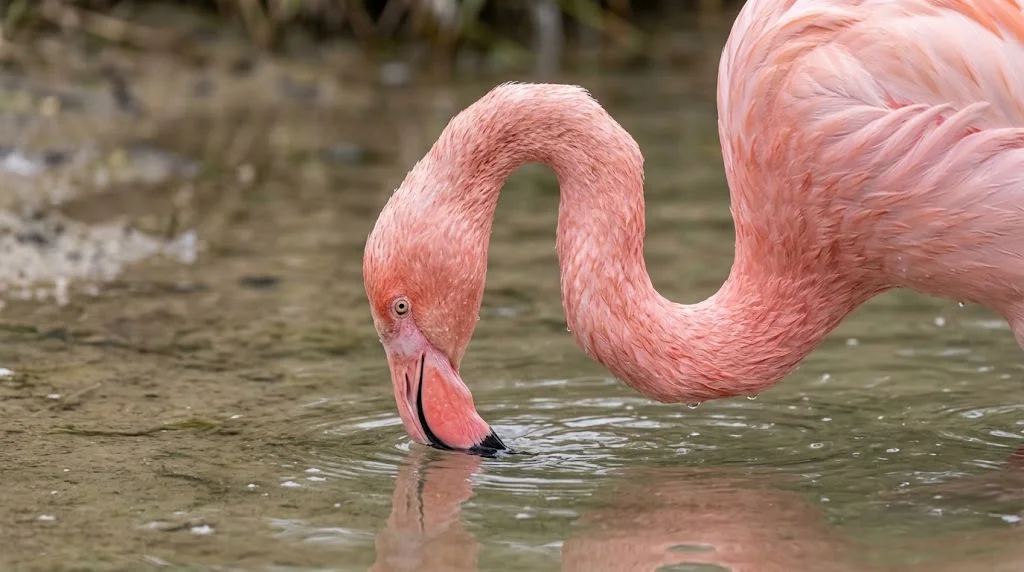 Gruppo di fenicotteri maggiori adulti in una laguna italiana, con piumaggio rosa e acqua bassa]
