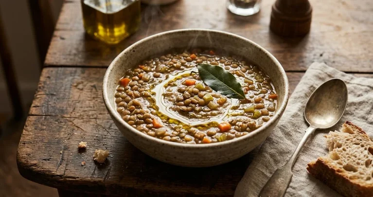 Zuppa di lenticchie: la ricetta semplice con soffritto e alloro, senza ammollo